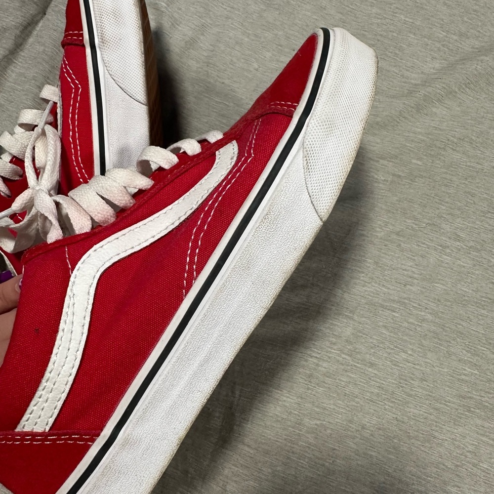 Red old skool vans